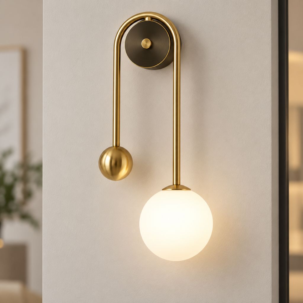 Modern G9 Glass Globe Wall Sconce with Iron Frame