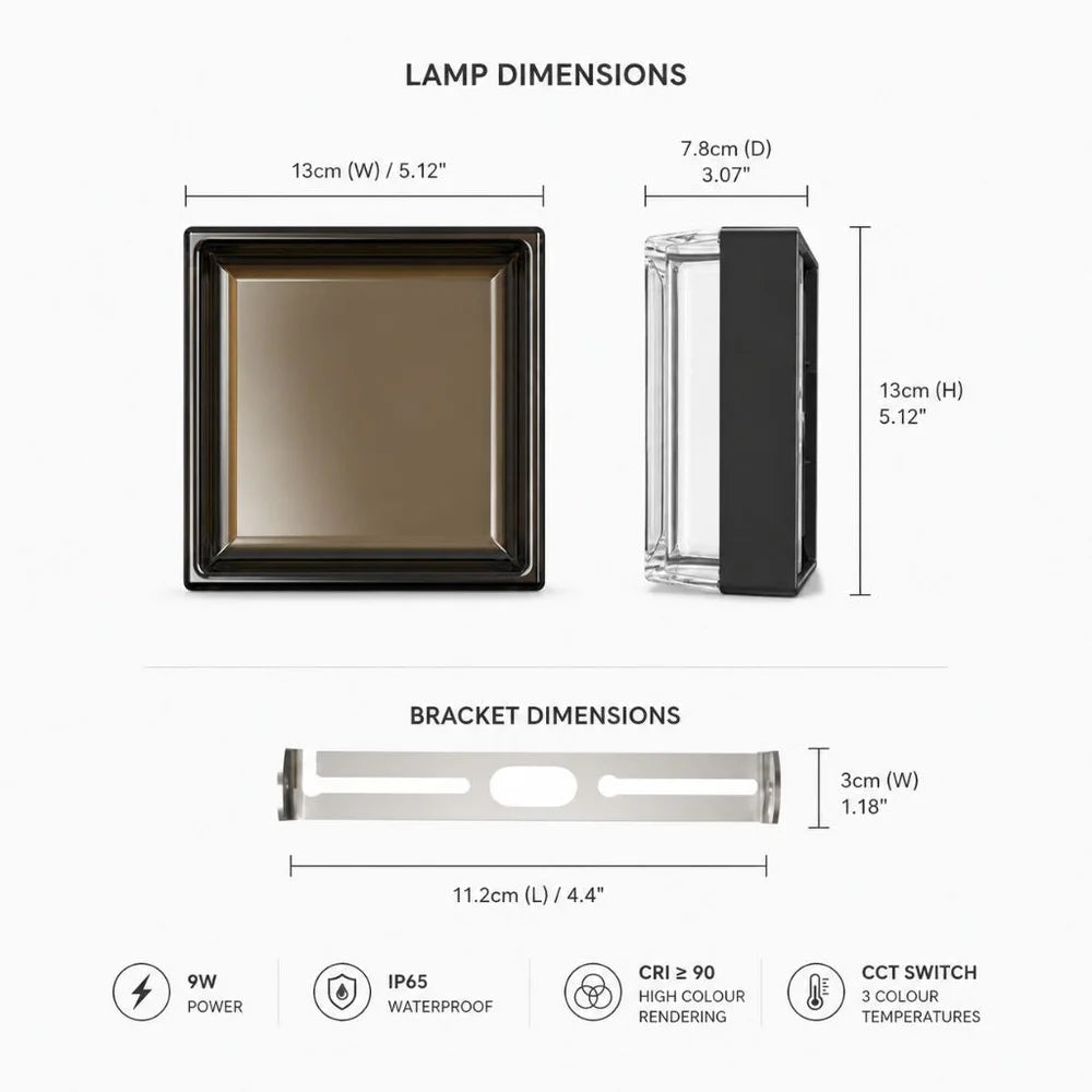Modern led wall lamp square ip65 indoor outdoor sconce – view 14