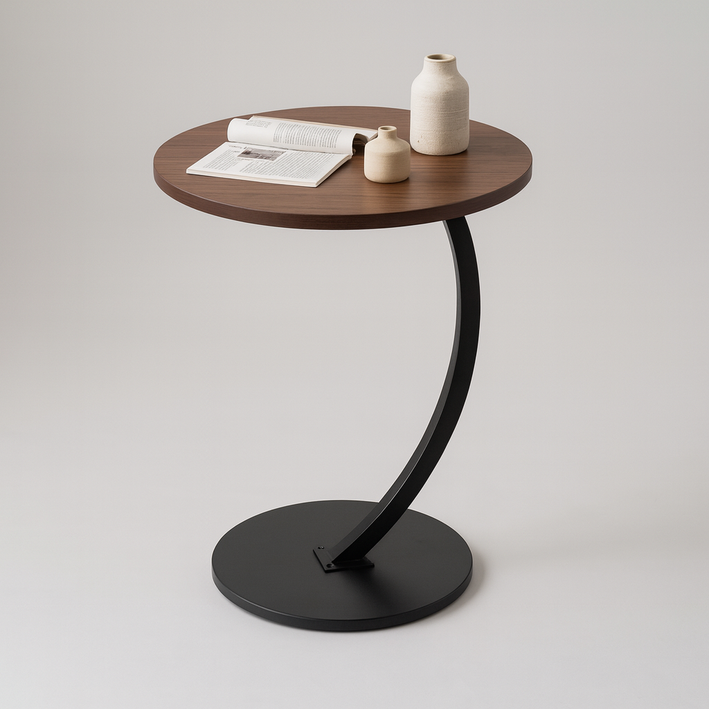 Wood Round Coffee Table for Living Room