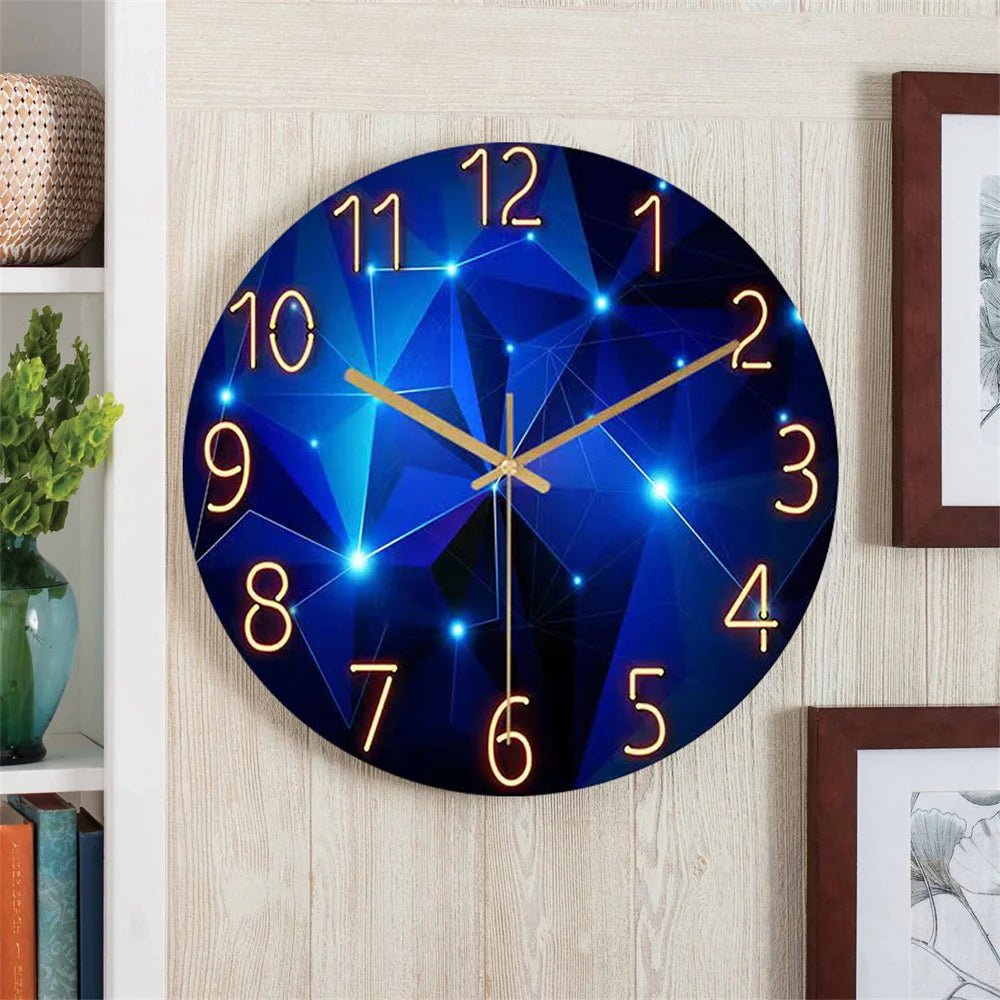 Modern Wall Clock with Geometric Glass Design - Lattea Global