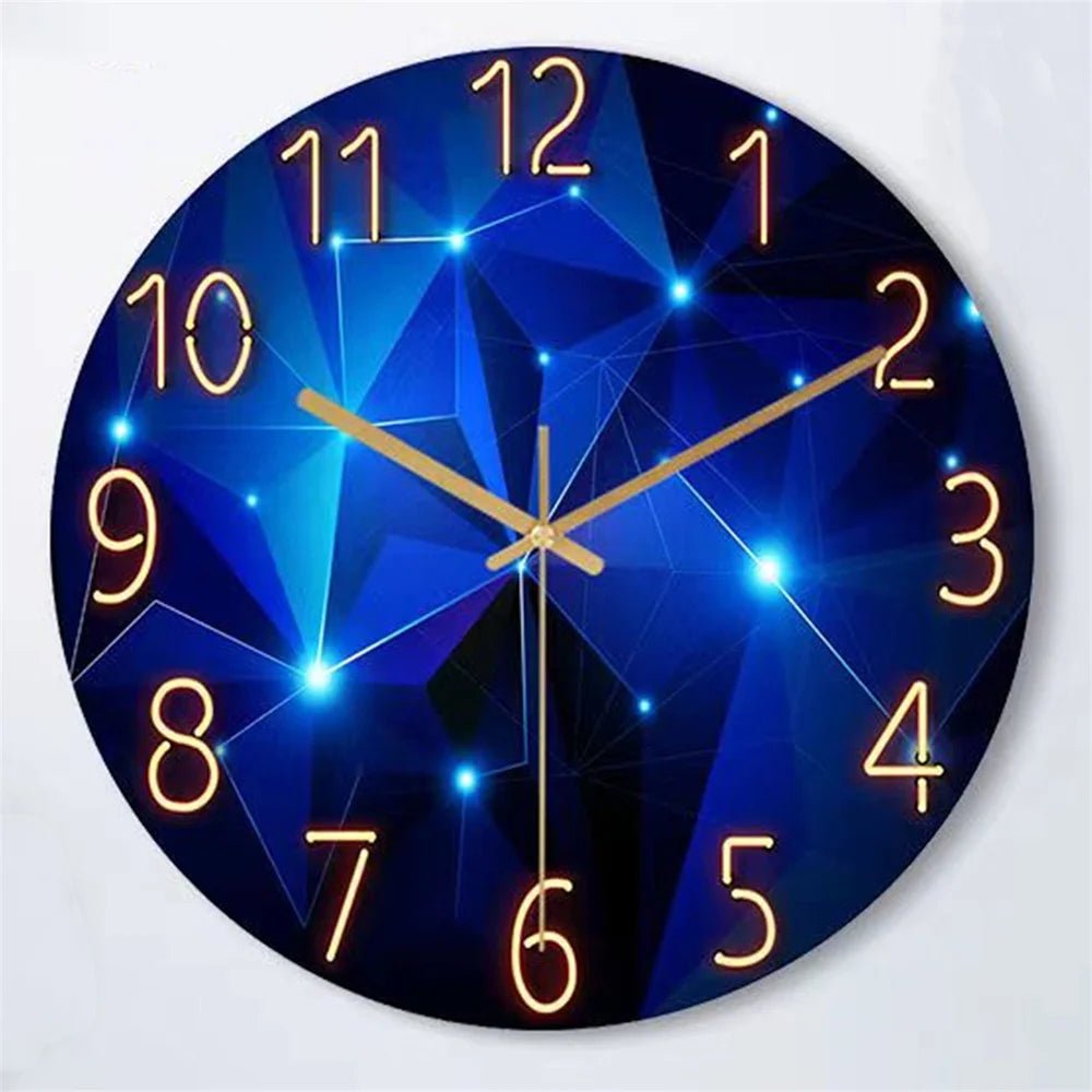 Modern Wall Clock with Geometric Glass Design - Lattea Global