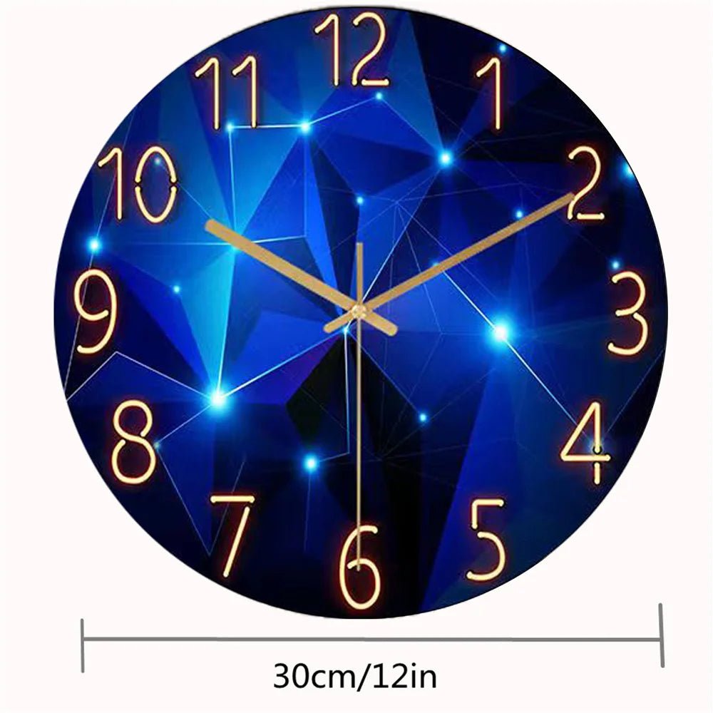 Modern Wall Clock with Geometric Glass Design - Lattea Global
