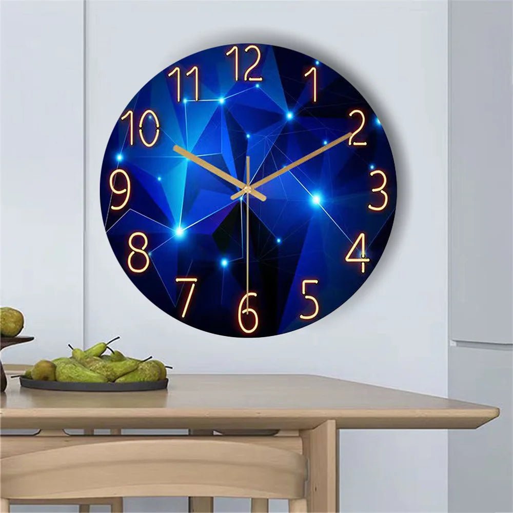 Modern Wall Clock with Geometric Glass Design - Lattea Global