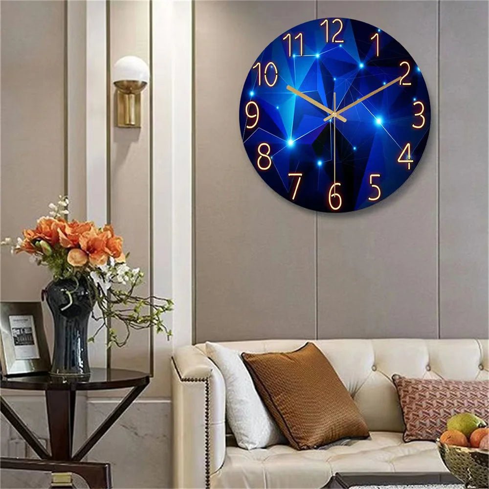 Modern Wall Clock with Geometric Glass Design - Lattea Global