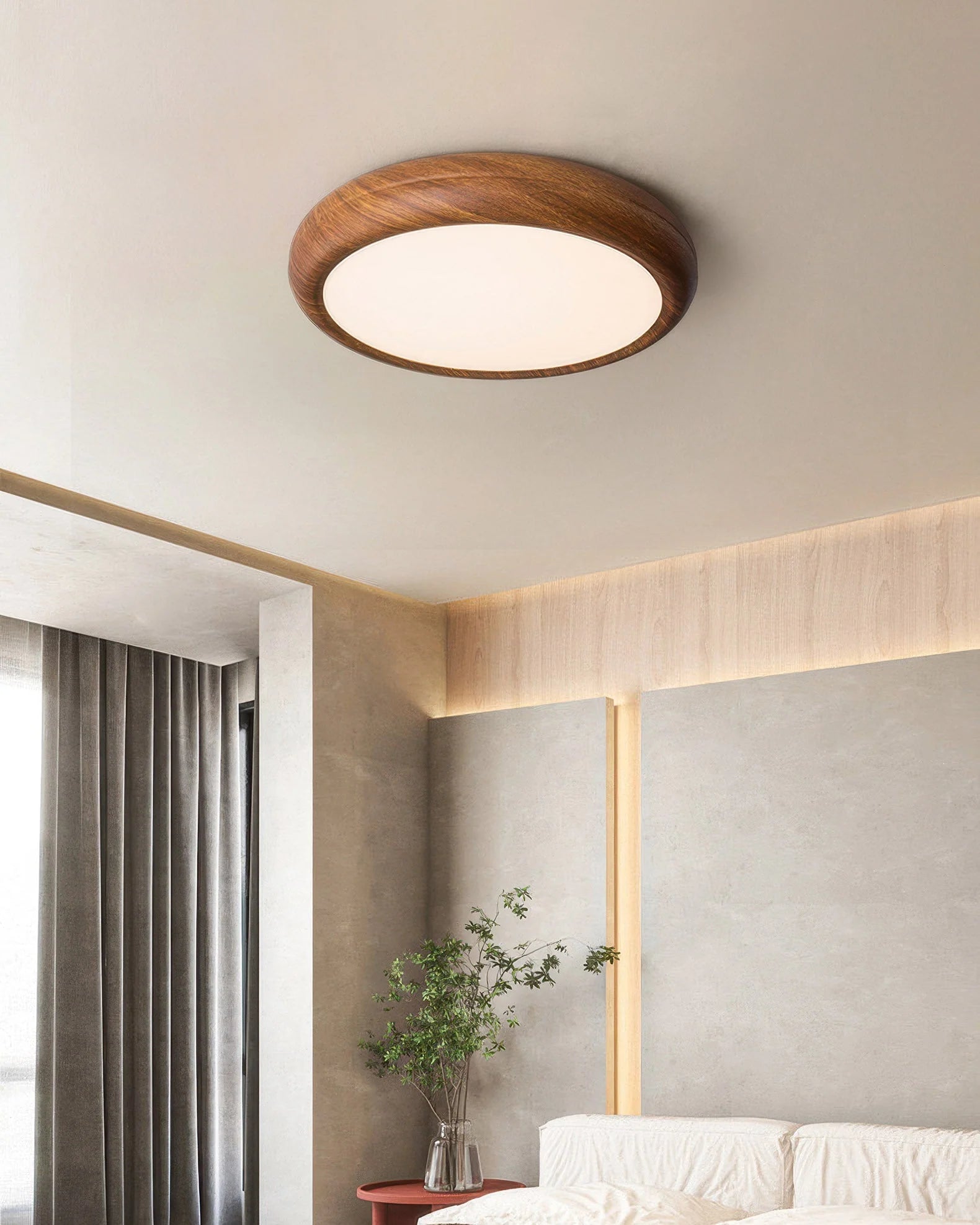 Modern Walnut LED Ceiling Light