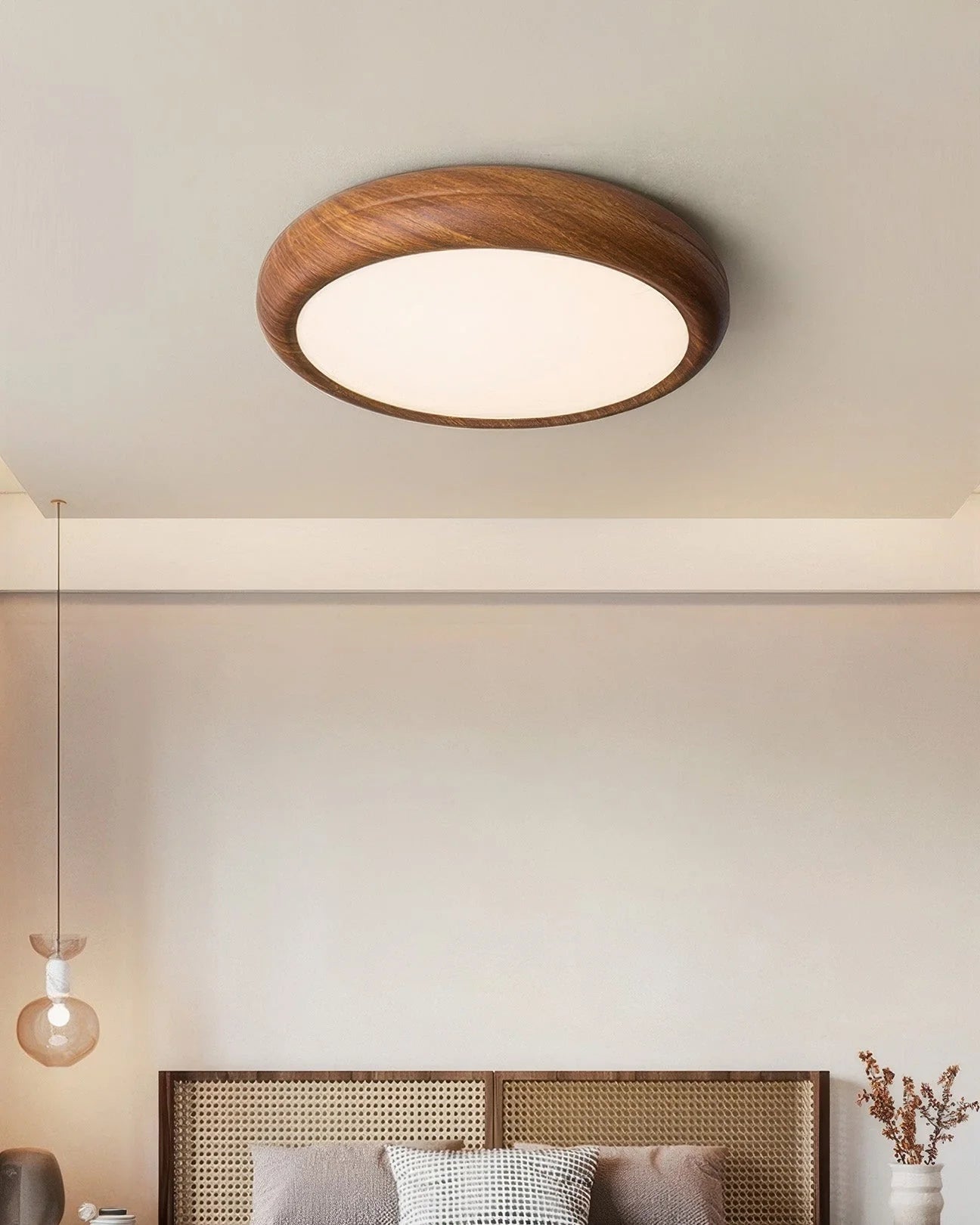 Modern Walnut LED Ceiling Light