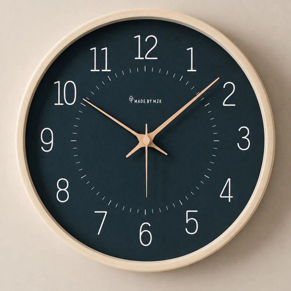 Modern wooden wall clock silent quartz - view 3