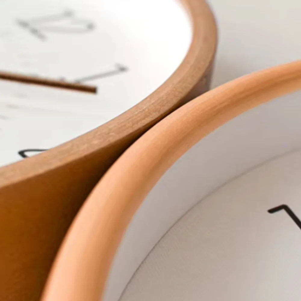 Modern wooden wall clock silent quartz - view 6