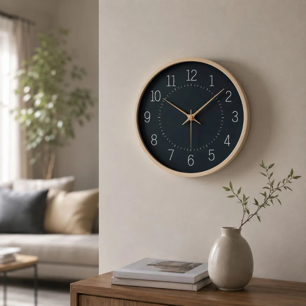 Modern wooden wall clock silent quartz - view 7