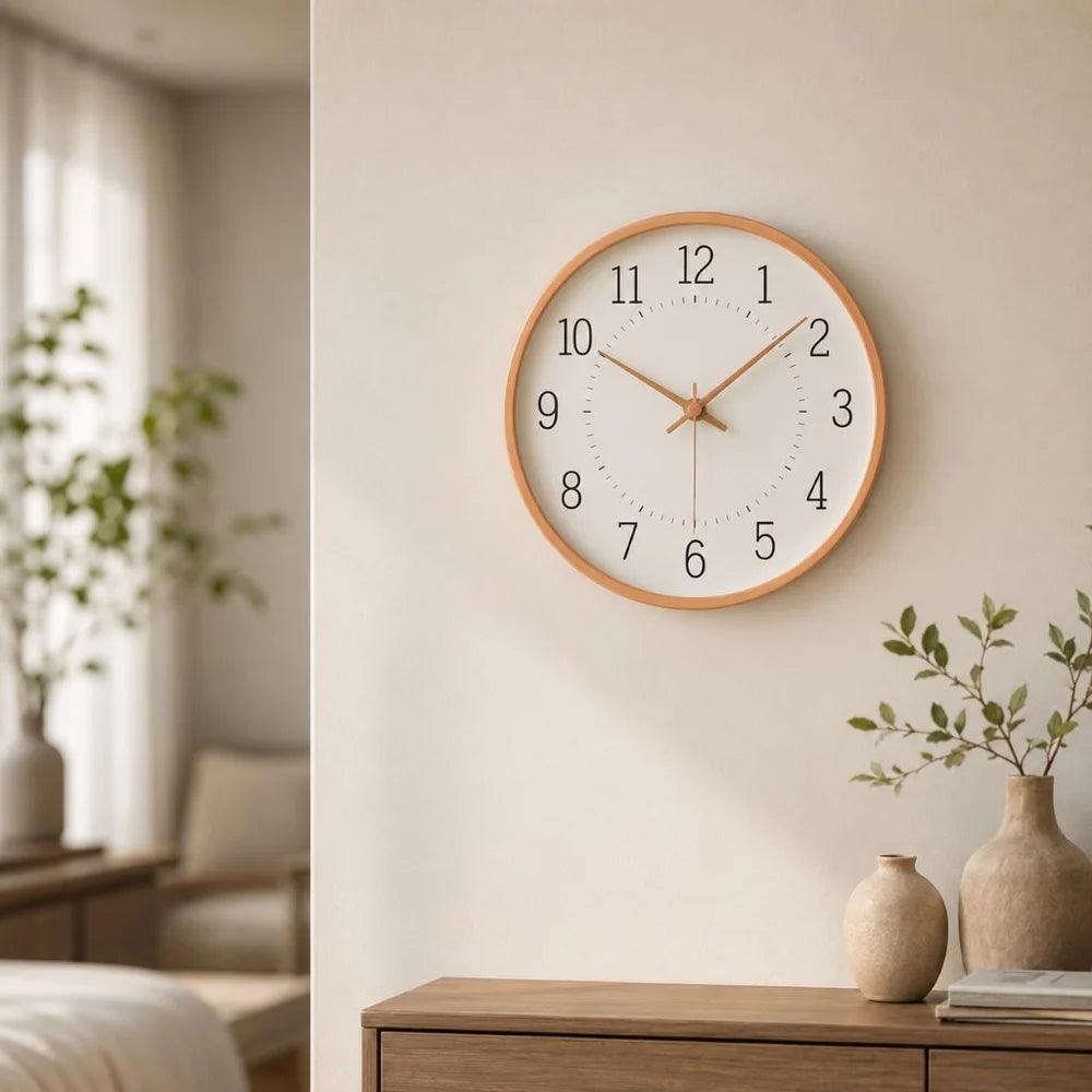 Modern wooden wall clock silent quartz - view 9