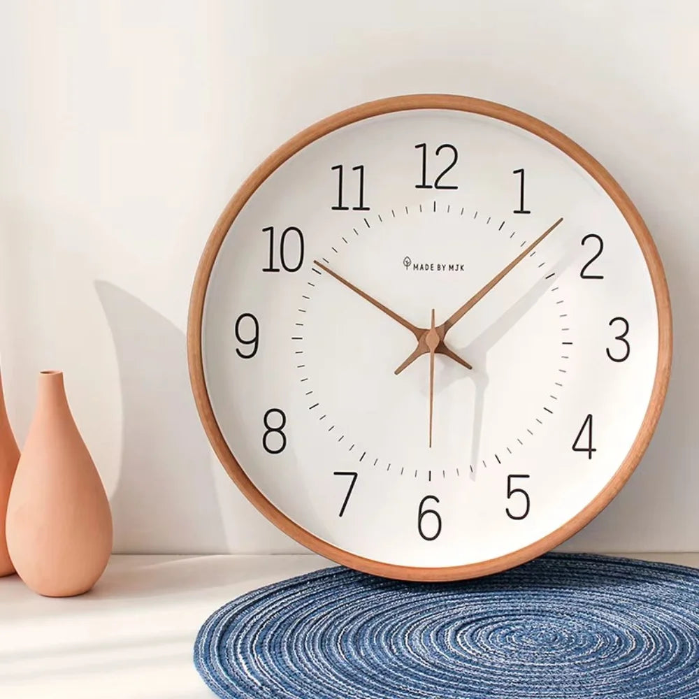 Modern wooden wall clock silent quartz - view 11