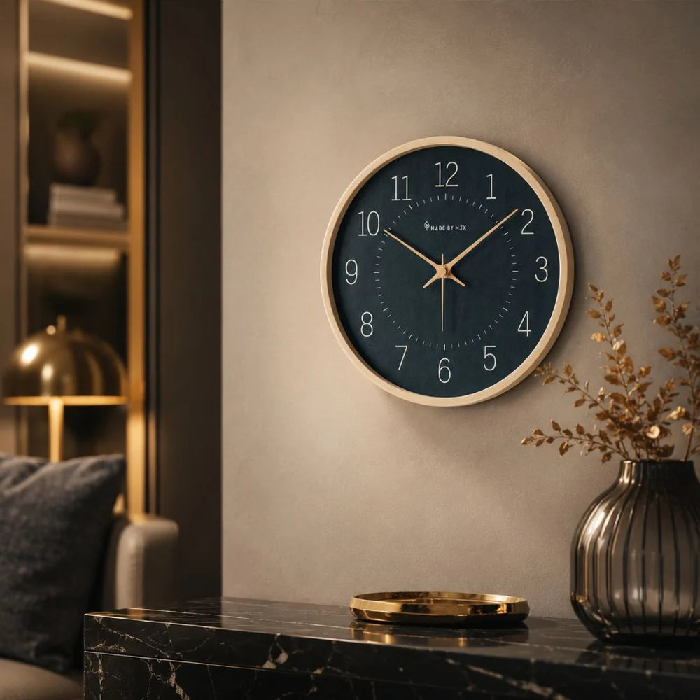 Modern wooden wall clock silent quartz - view 12
