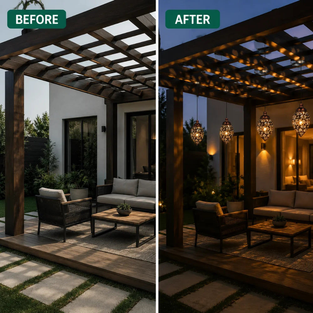 Moroccan solar hanging light outdoor metal lantern – view 8