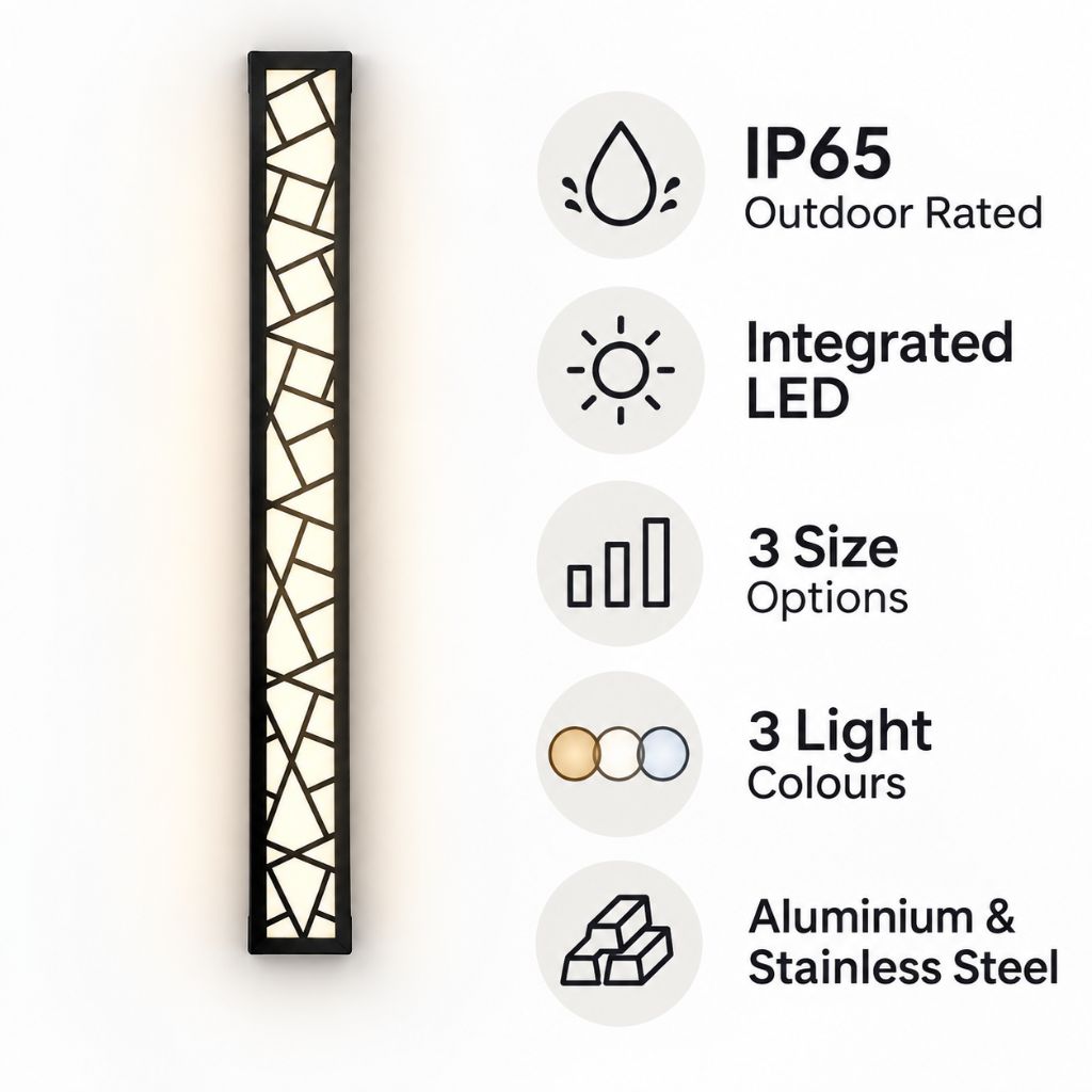 Mosaic Aluminium LED Outdoor Wall Light – IP65