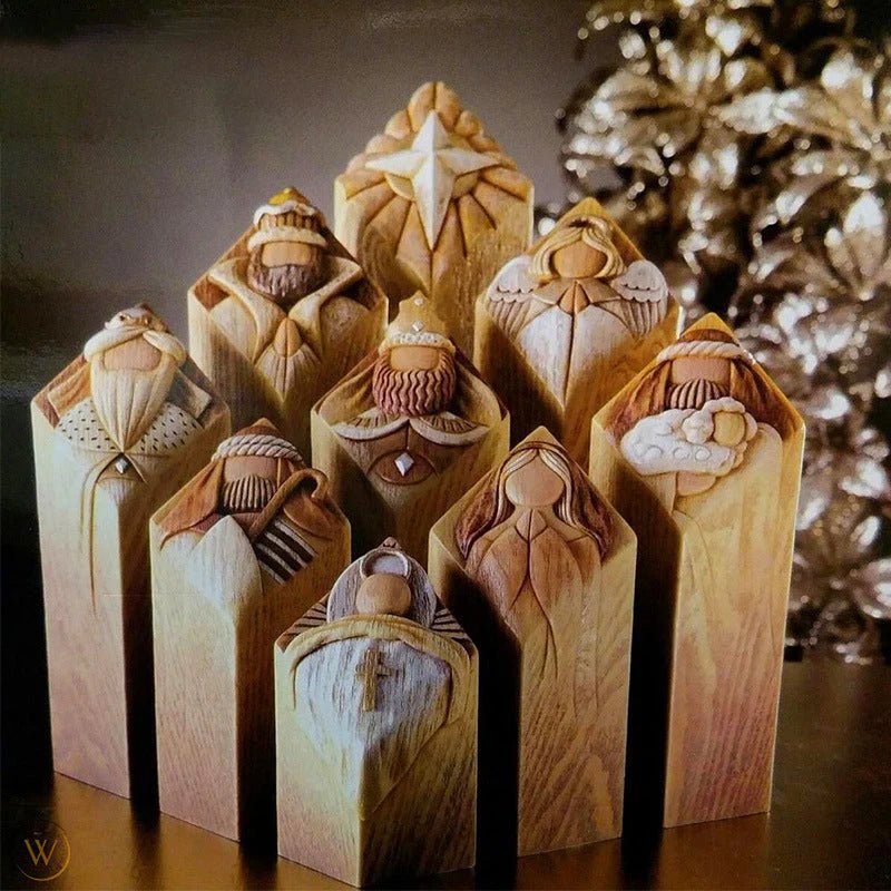 Nativity Pillar Statues | Handcrafted Decor - Lattea Global