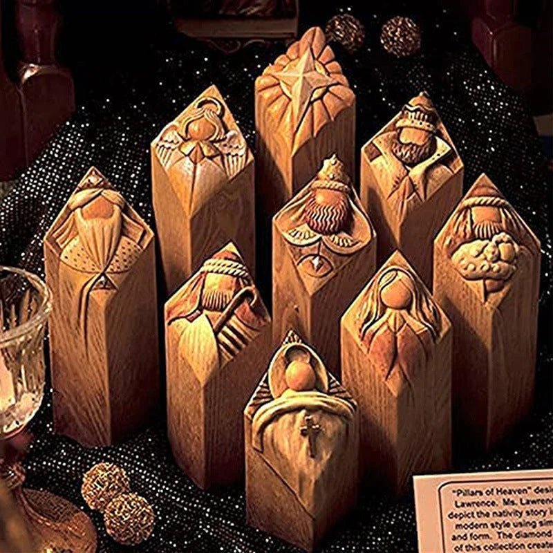 Nativity Pillar Statues | Handcrafted Decor - Lattea Global