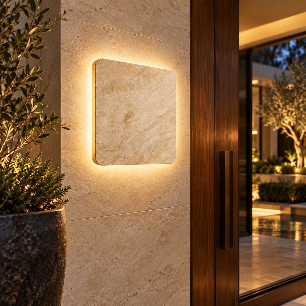 Natural Stone Square IP65 LED Wall Light