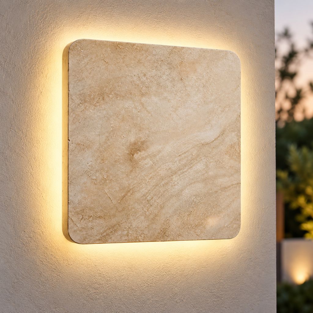 Natural Stone Square IP65 LED Wall Light