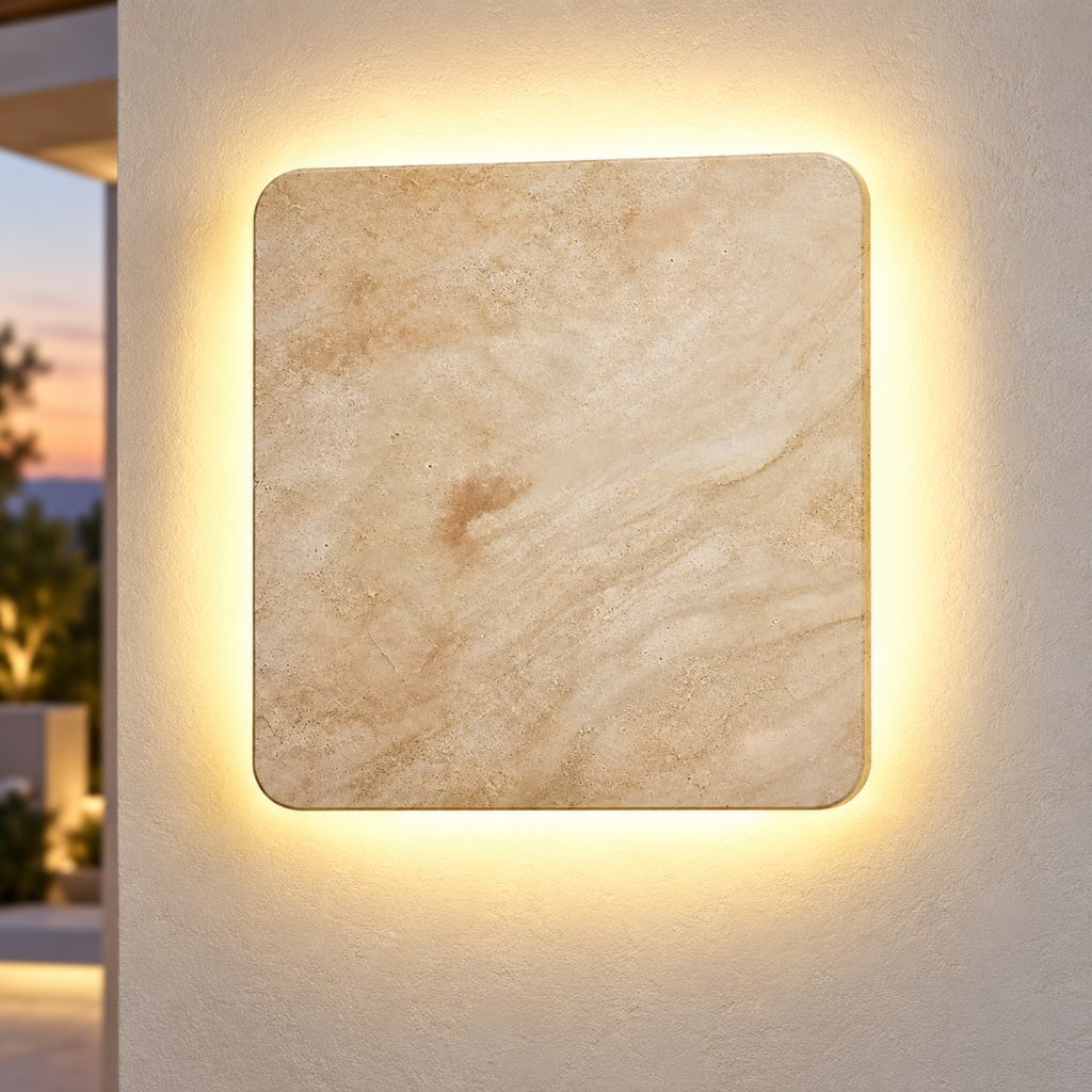 Natural Stone Square IP65 LED Wall Light