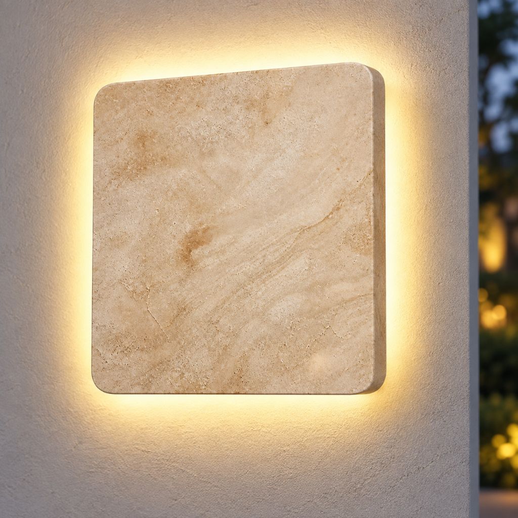 Natural Stone Square IP65 LED Wall Light