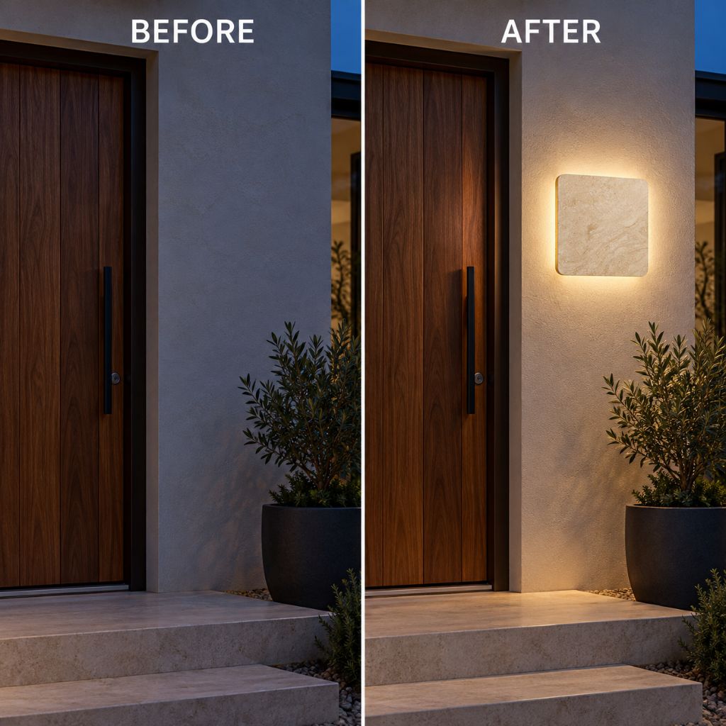 Natural Stone Square IP65 LED Wall Light