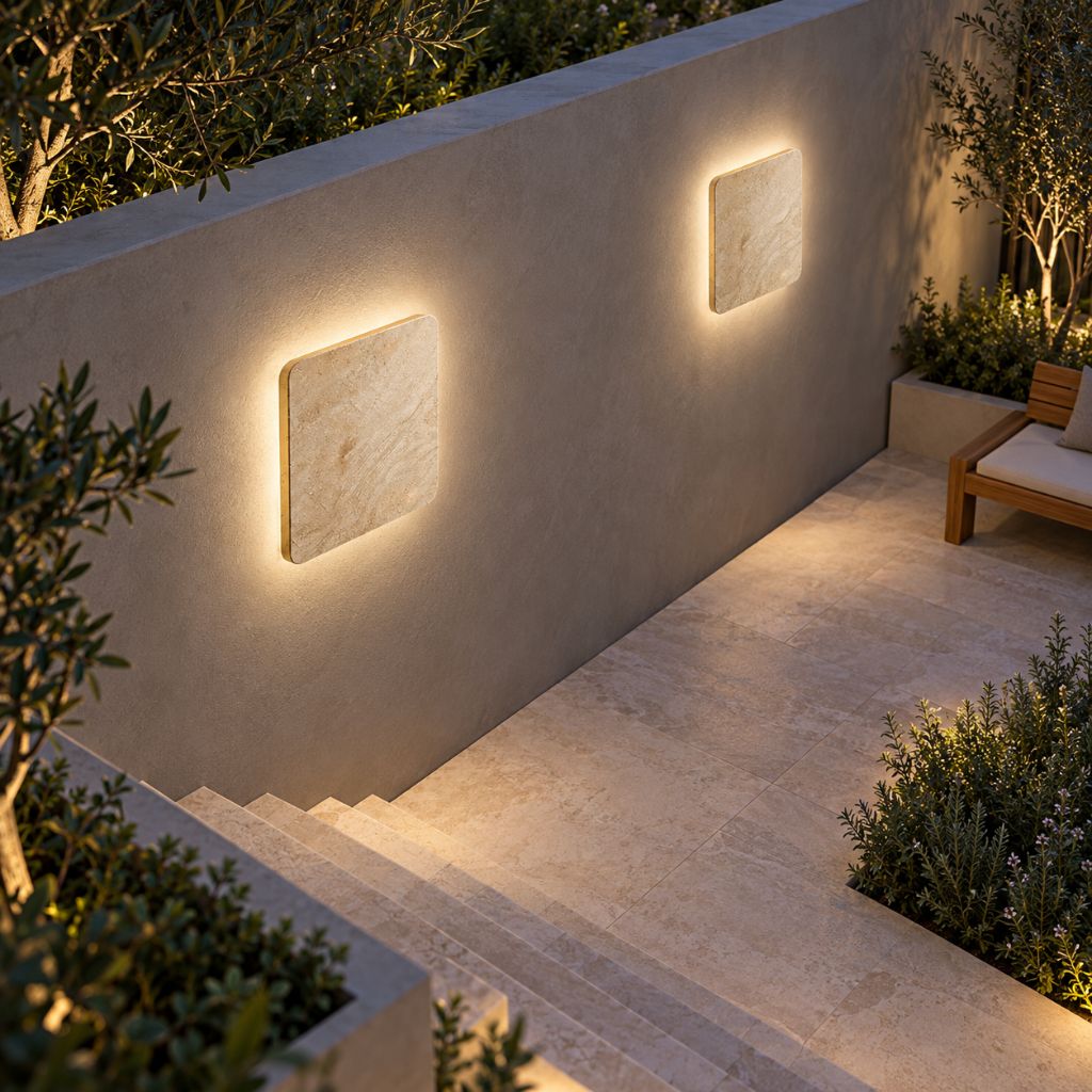 Natural Stone Square IP65 LED Wall Light