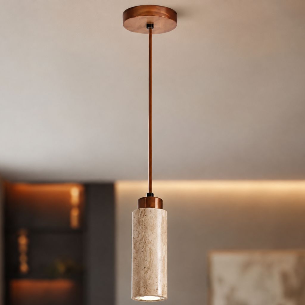 Natural Travertine Stone Pendant Light