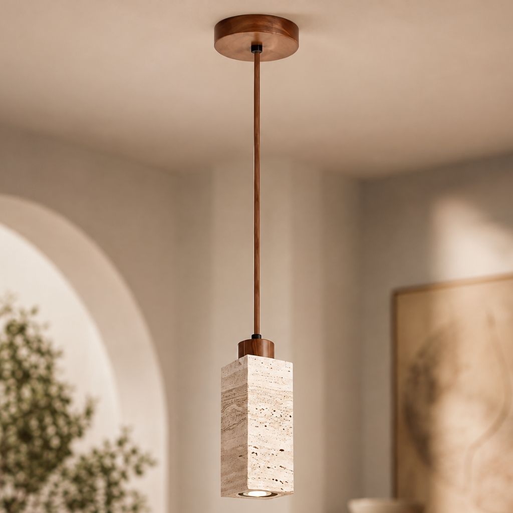 Natural Travertine Stone Pendant Light