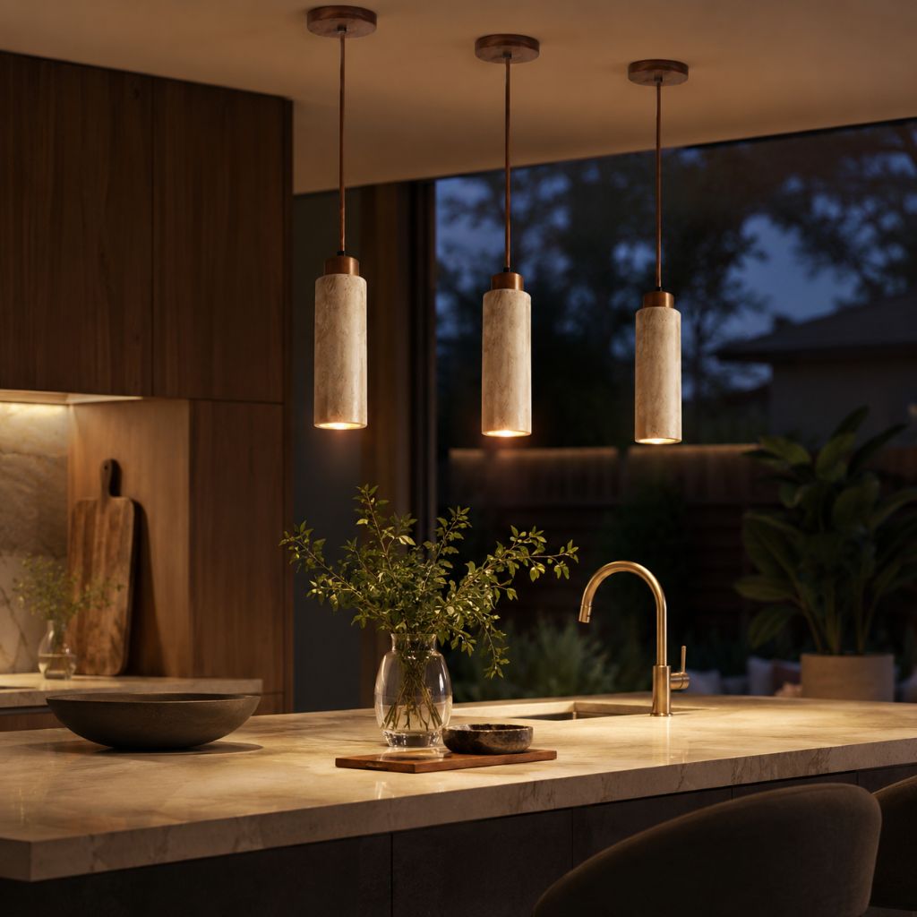 Natural Travertine Stone Pendant Light