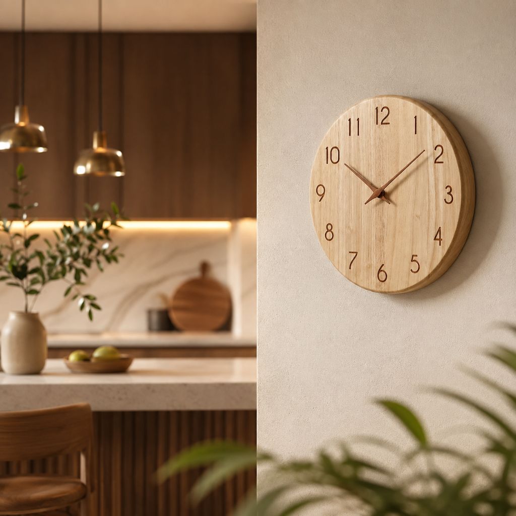 NatureDial Rustic Nordic Silent Wooden Wall Clock