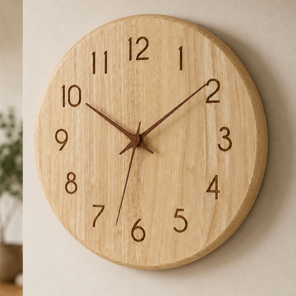 NatureDial Rustic Nordic Silent Wooden Wall Clock
