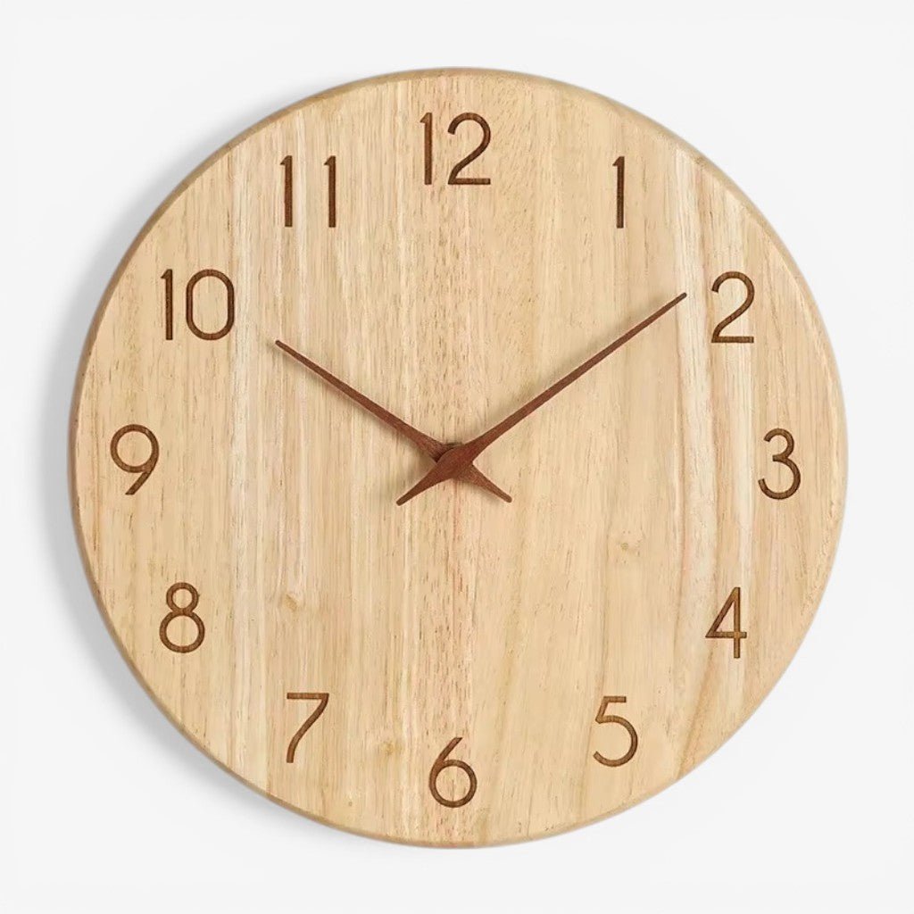 NatureDial Rustic Nordic Silent Wooden Wall Clock - Lattea Global