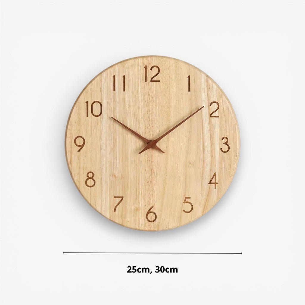 NatureDial Rustic Nordic Silent Wooden Wall Clock - Lattea Global