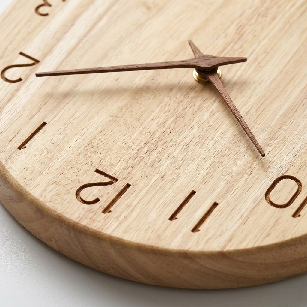 NatureDial Rustic Nordic Silent Wooden Wall Clock - Lattea Global