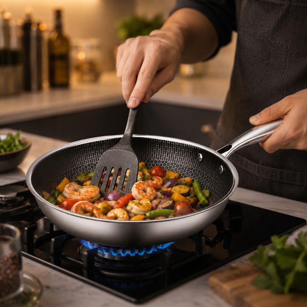 Non-Stick Stainless Steel Frying Pan by Lattea
