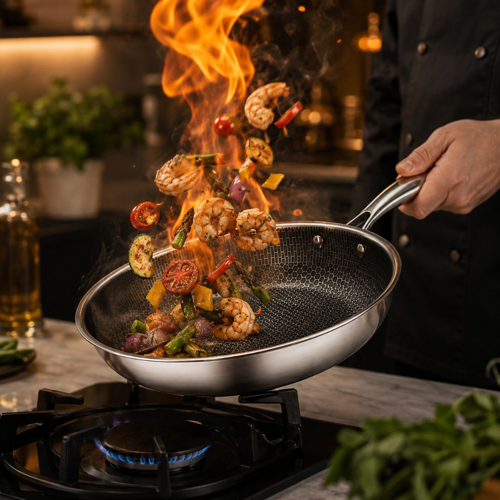 Non-Stick Stainless Steel Frying Pan by Lattea