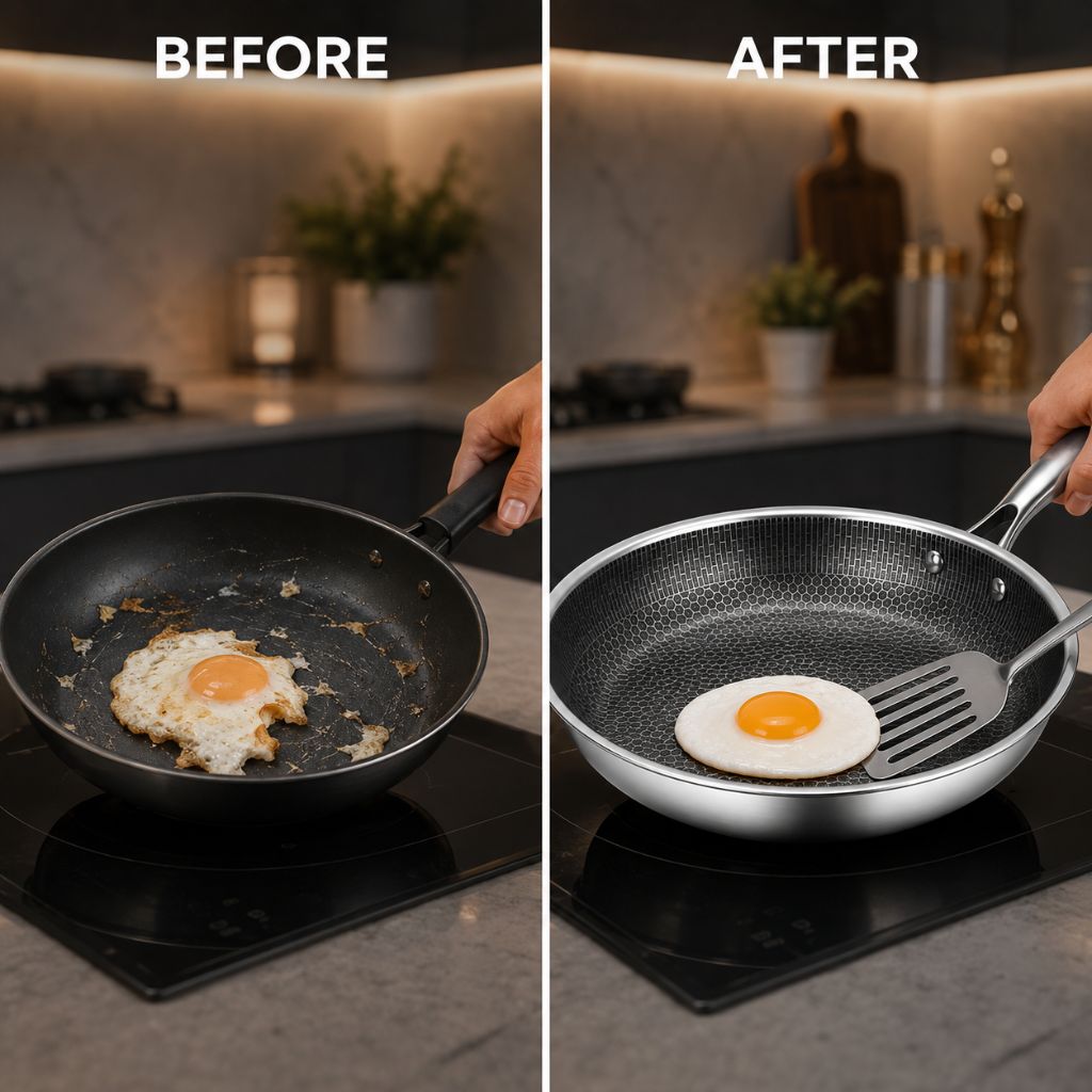 Non-Stick Stainless Steel Frying Pan by Lattea