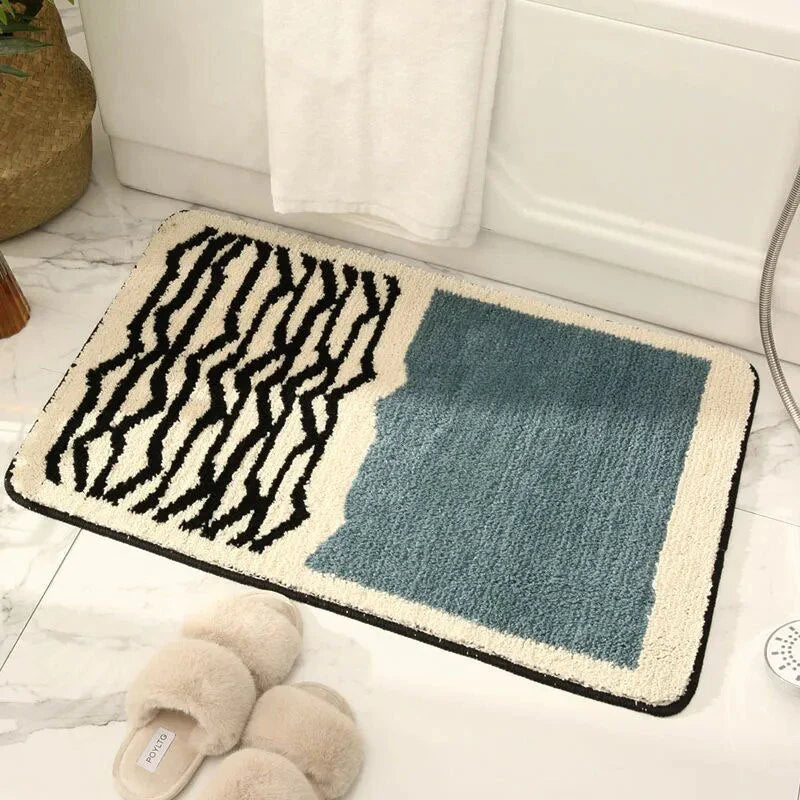 Nordic Abstract Bath Mat – Hand-Crafted