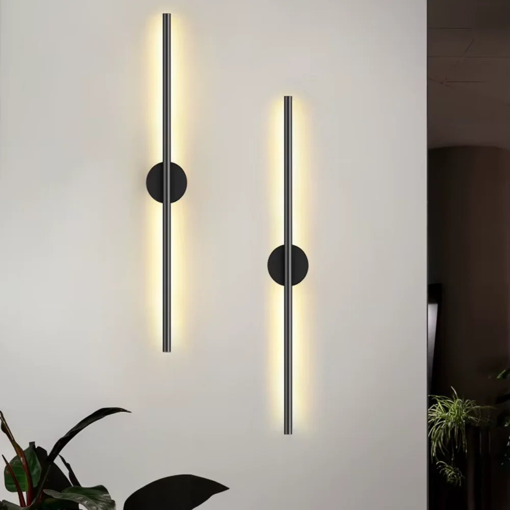 Nordic black linear led wall sconce slim design – view 5