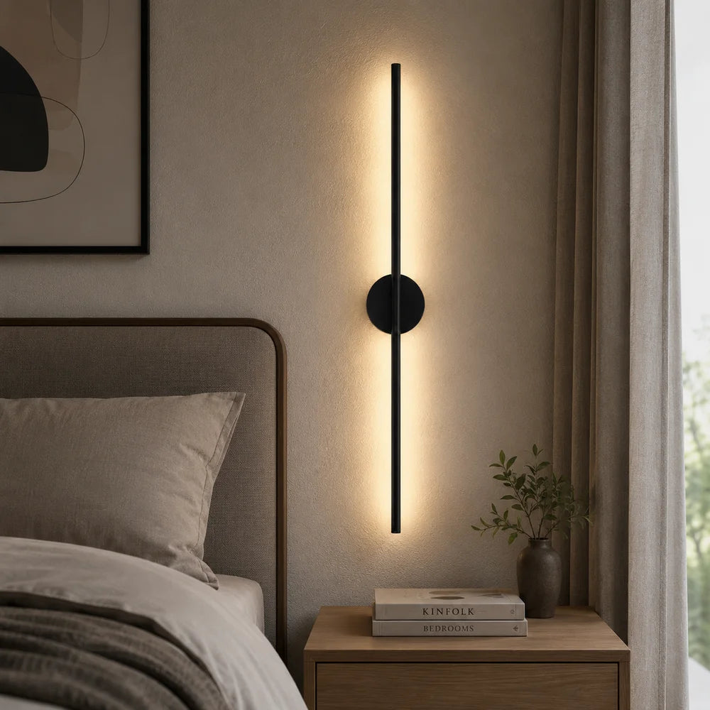 Nordic black linear led wall sconce slim design – view 9