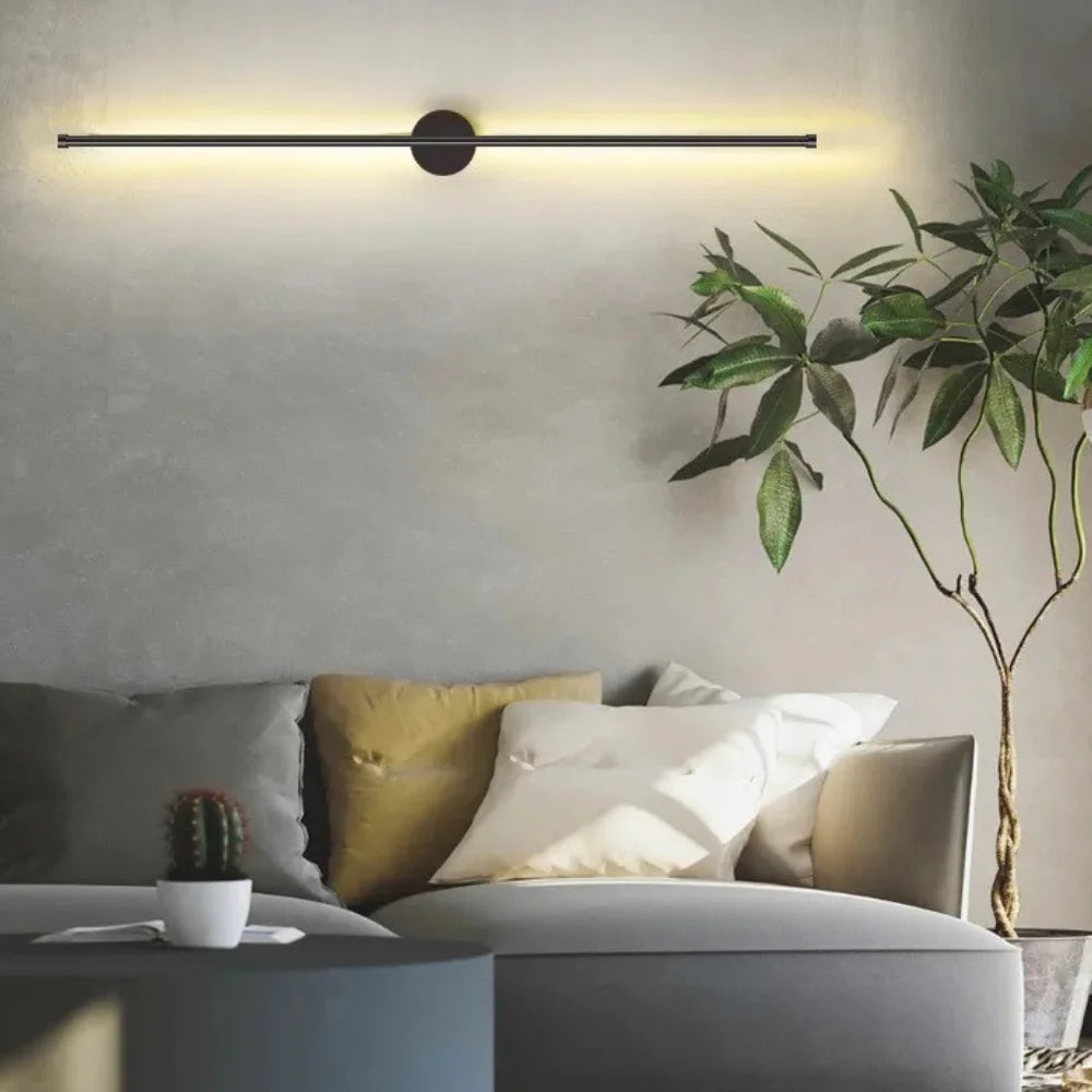 Nordic black linear led wall sconce slim design – view 10