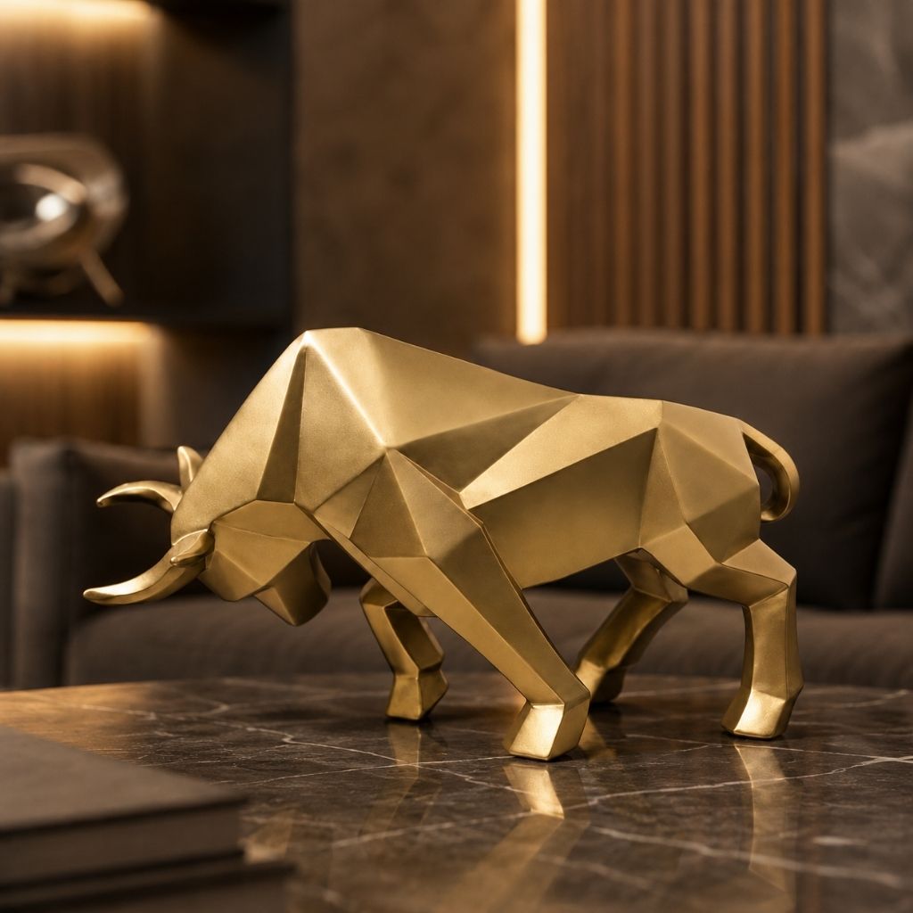 Nordic Bull Resin Sculpture