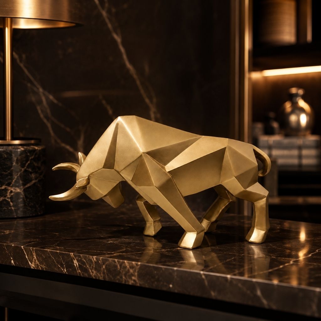 Nordic Bull Resin Sculpture