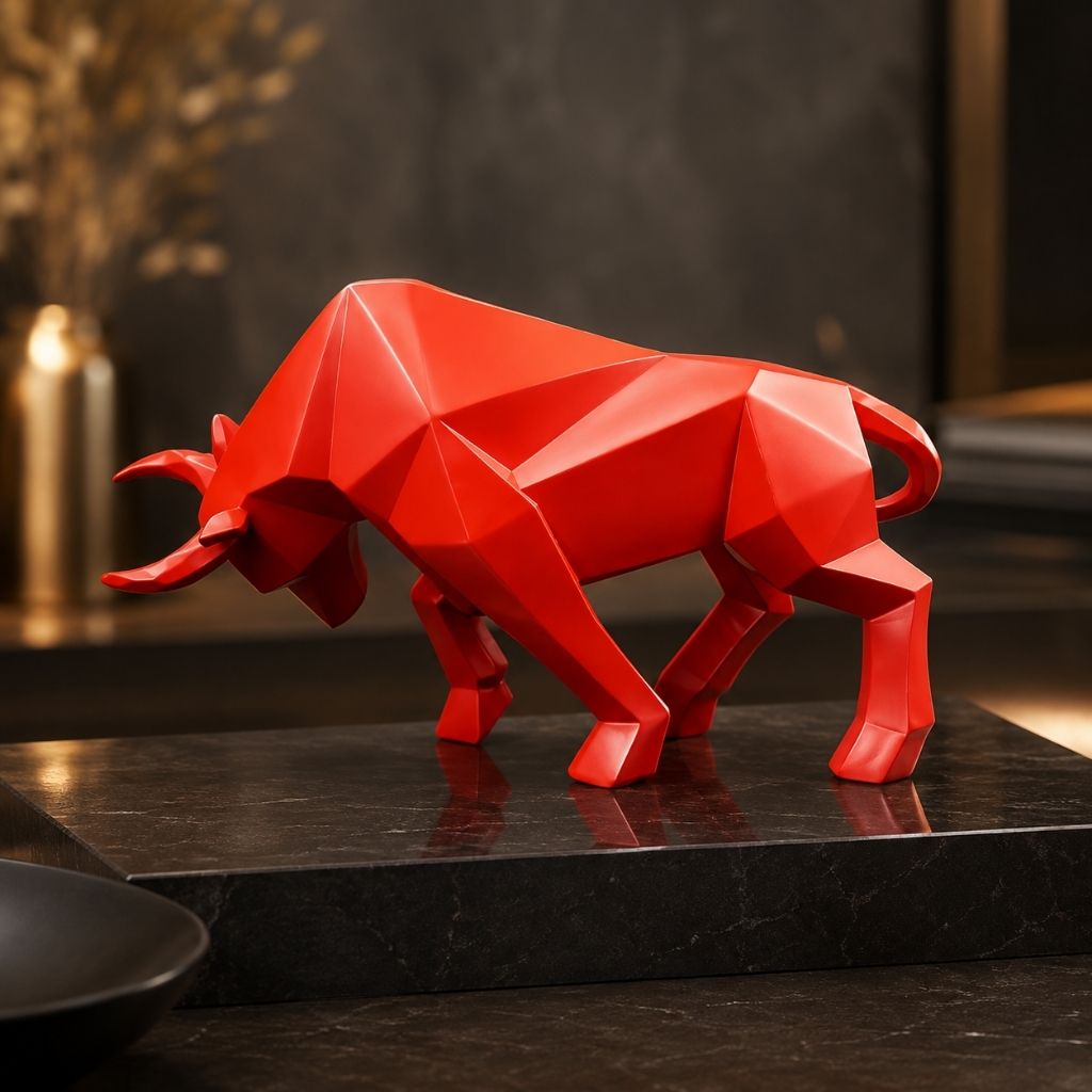 Nordic Bull Resin Sculpture
