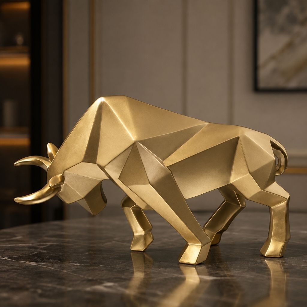 Nordic Bull Resin Sculpture