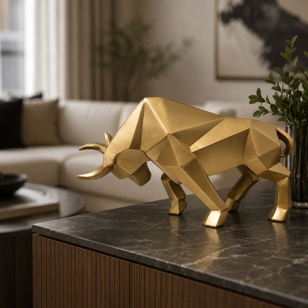 Nordic Bull Resin Sculpture
