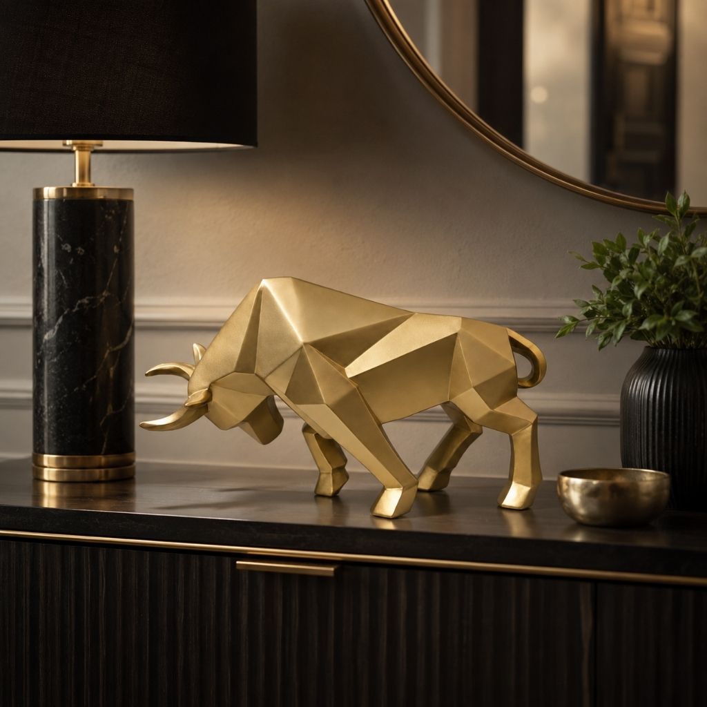 Nordic Bull Resin Sculpture