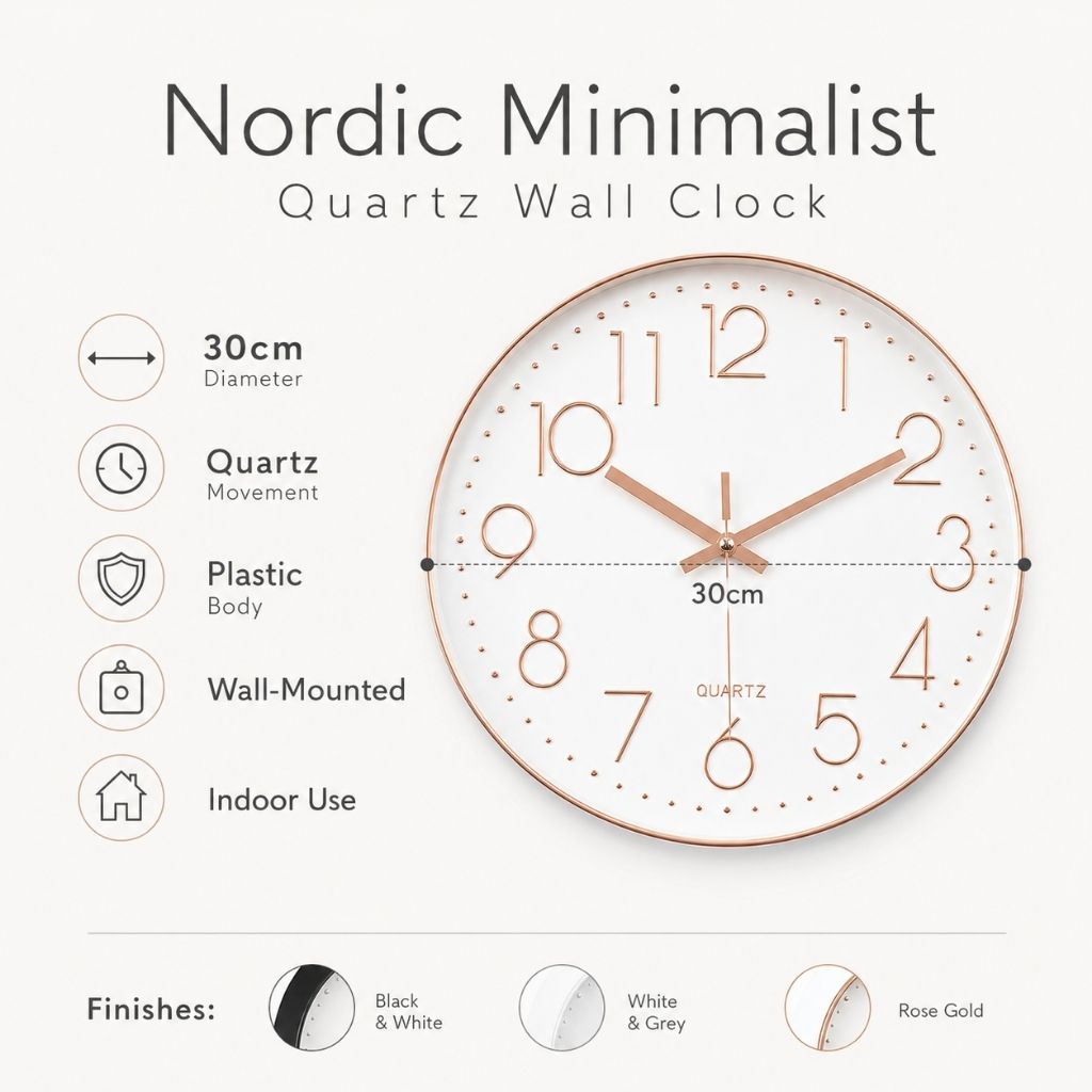 Nordic Minimalist Quartz Wall Clock