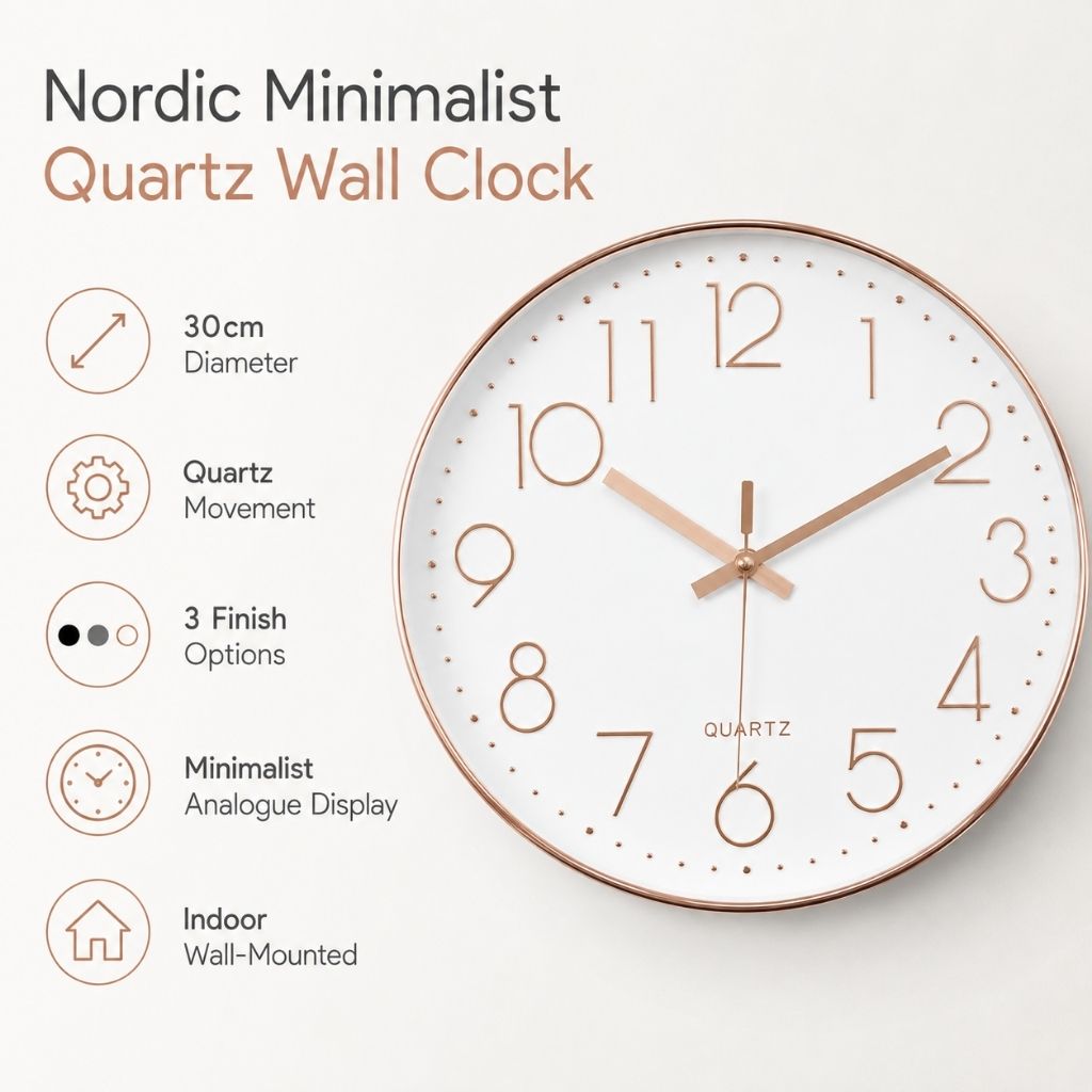 Nordic Minimalist Quartz Wall Clock