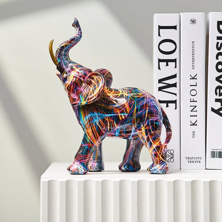 Nordic Painted Elephant Statue